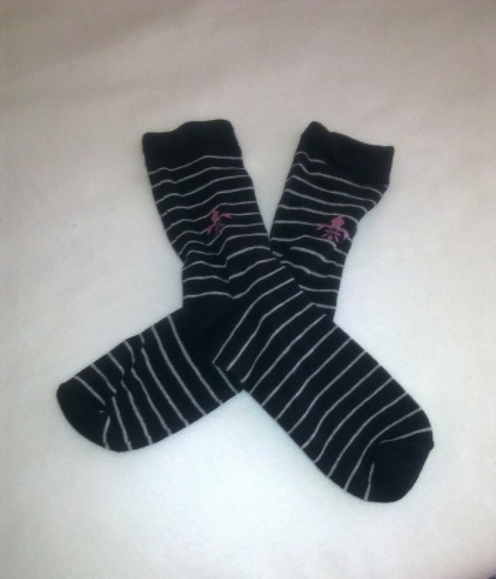 Getragene Socken schwarz/weiß